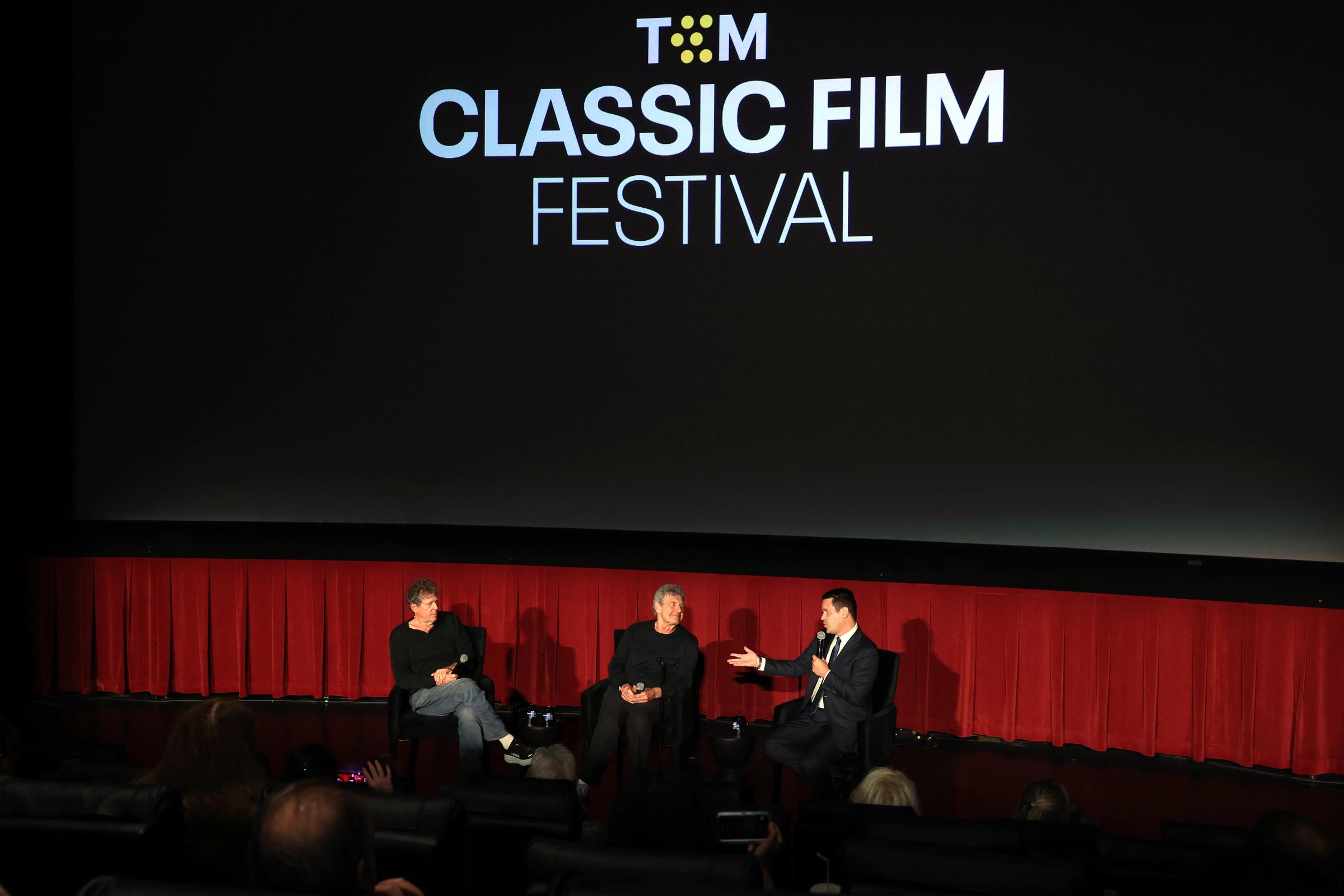Martin Shafer, Alan F. Horn, and Dave Karger speak onstage during the screening of "Stand By Me" during the TCM Classic Film Festival at the TCL Chinese Theatre on May 3, 2026, in Hollywood, California | Source: Getty Images