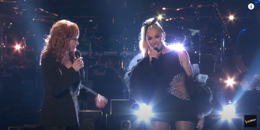 Reba McEntire and Gwen Stefani performing on 