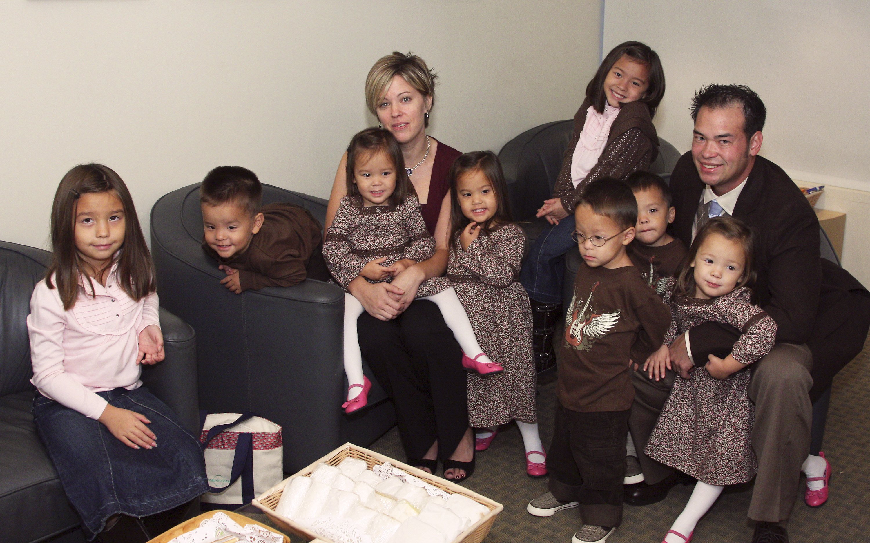 Kate Gosselin and John Gosselin talk about their twin daughters and sextuplets on NBC News' "Today" on October 2, 2007. | Source: Getty Images