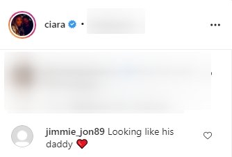 A fan's comment on Ciara's picture of her son Win, cheering his daddy on. | Photo: Instagram/Ciara