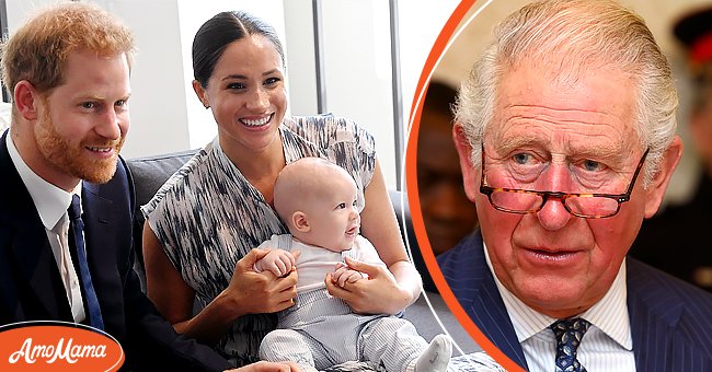 Prince Harry, Meghan Markle and their son Archie during their royal tour of South Africa, 2019 [Left]. Prince Charles at the WaterAid water and climate event at Kings Place, 2020, London, England. | Photo: Getty Images