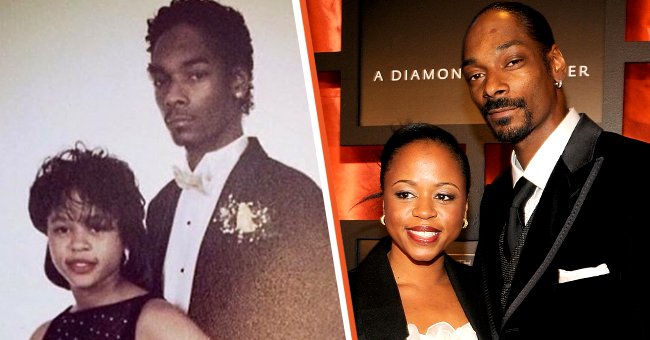 Pictured: (Left) A throwback portrait of Shante Broadus and her husband Snoop Dogg at their prom. (Right) Shante Broadus and rapper Snoop Dogg arrive at the 13th Annual Critics' Choice Awards at the Santa Monica Civic Auditorium on January 7, 2008 in Santa Monica, California | Photo: Getty Images and Instagram/@bosslady_ent