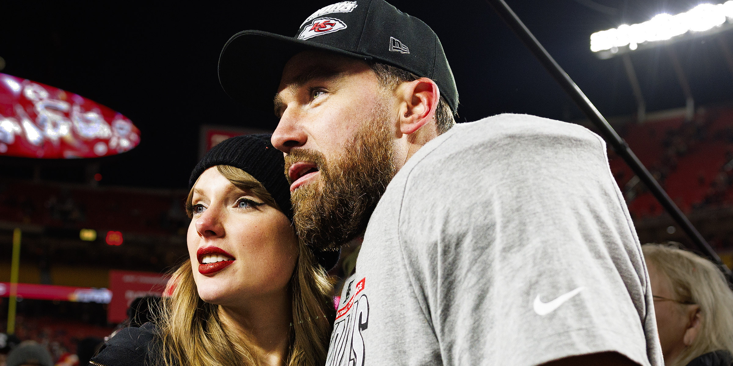 Taylor Swift and Travis Kelce. | Source: Getty Images
