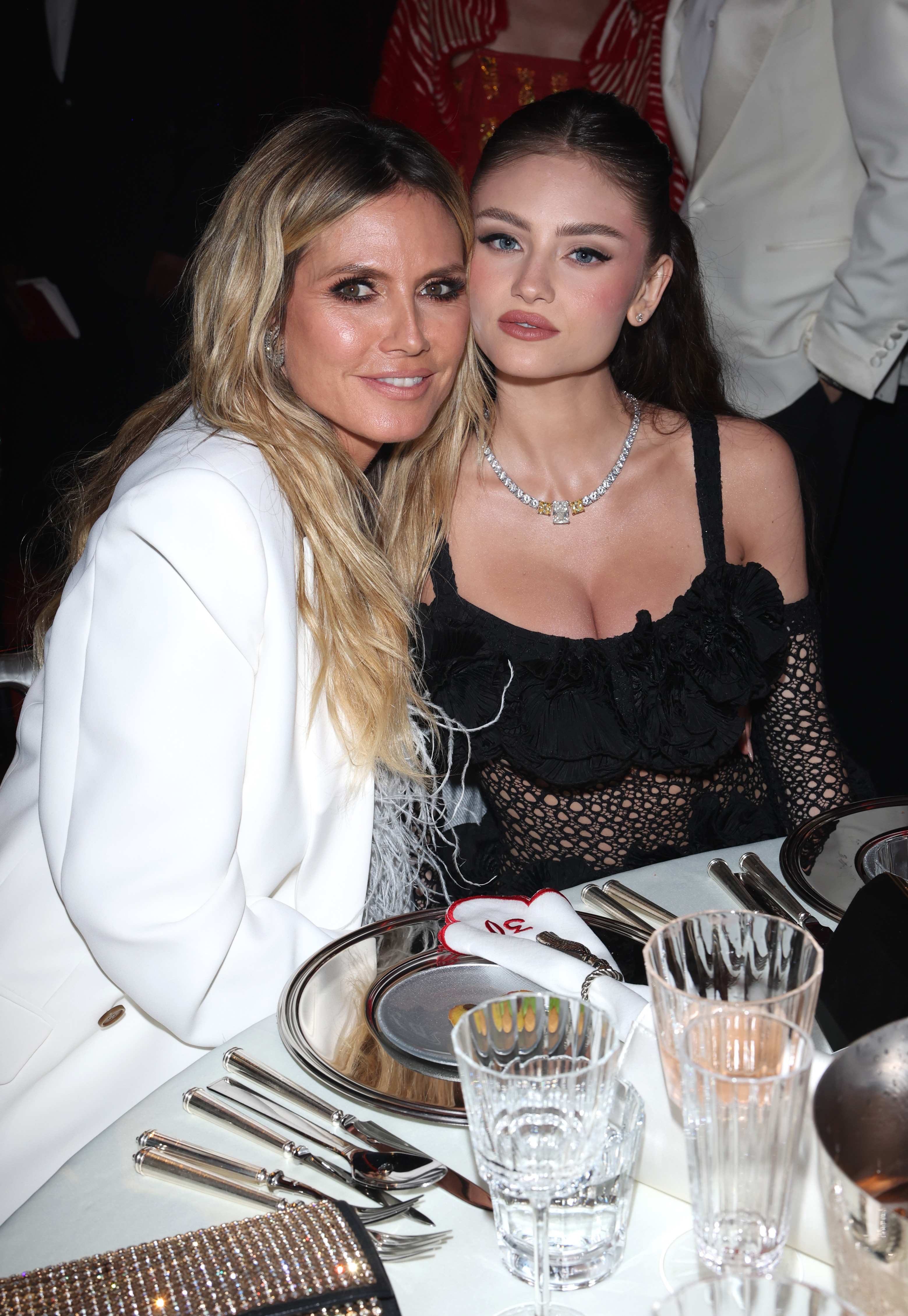 Heidi and Leni Olumi Klum at the amfAR Cannes Gala in France in Cap d'Antibes, France on May 23, 2024 | Source: Getty Images