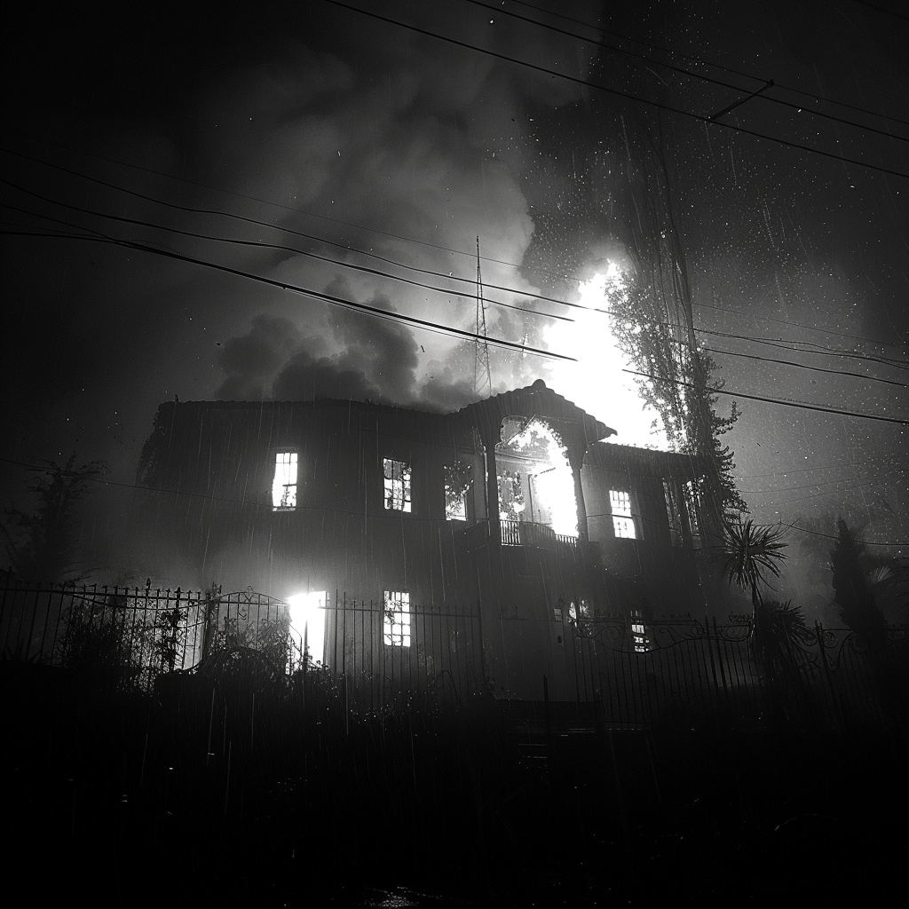 The house goes up in flames | Source: Midjourney