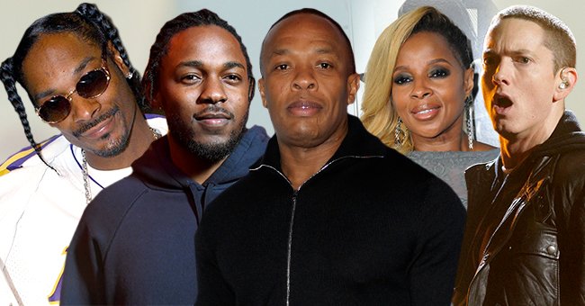 From left to right; Snoop Dogg, Kendrick Lamar, Dr. Dre, Mary J Blige, and Eminem all of whom will be performing in the 2022 Superbowl halftime show | Photo: Getty Images 