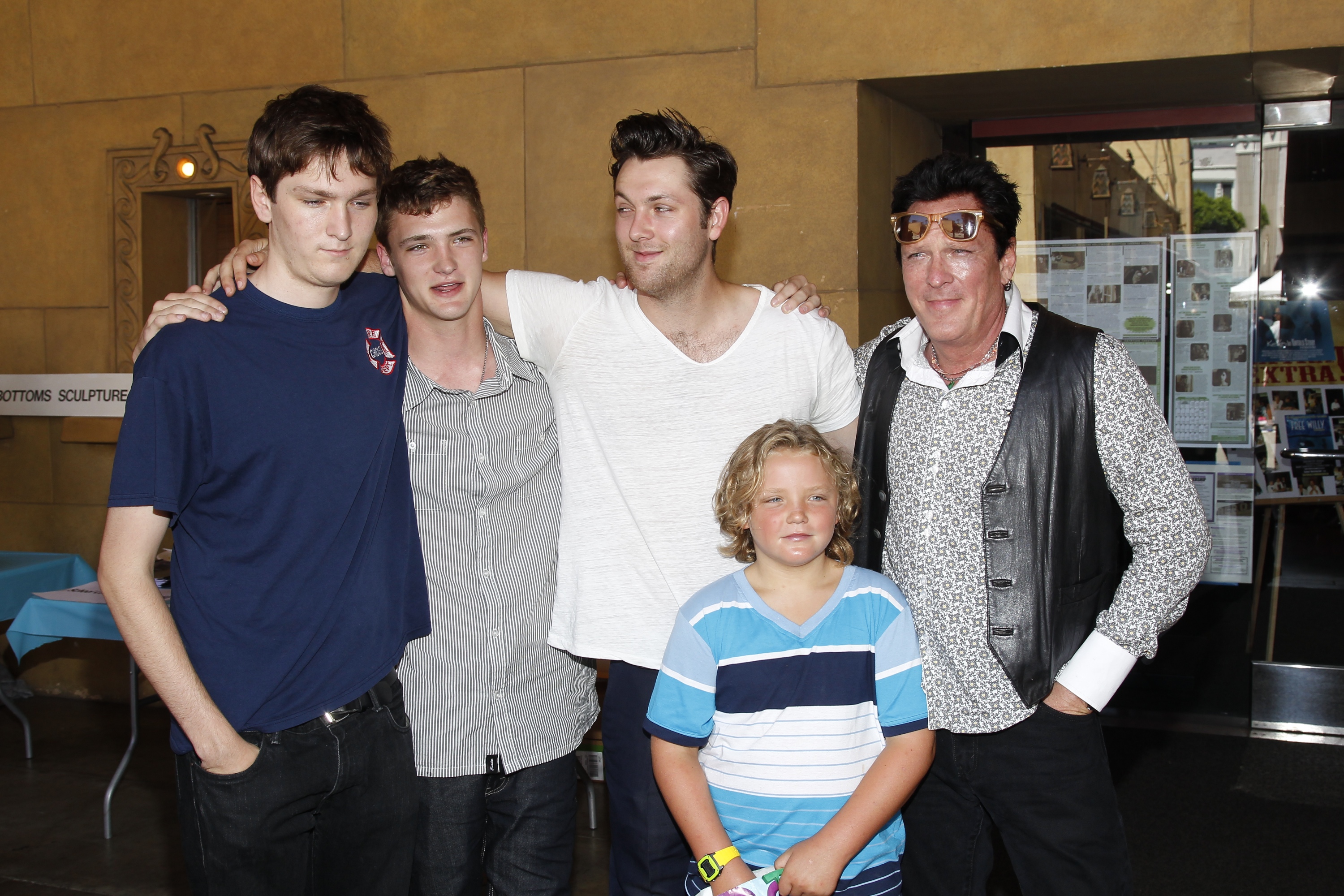 Michael and Hudson Madsen with Michael's other sons, Max, Christian, Luke Madsen, at the "Free Willy" 20th Anniversary Celebration in Hollywood, California on August 17, 2013 | Source: Getty Images