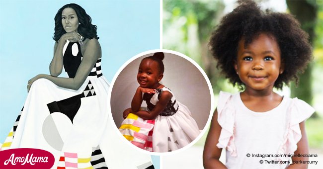 Little girl wore the cutest Halloween costume copying Michelle Obama's iconic portrait