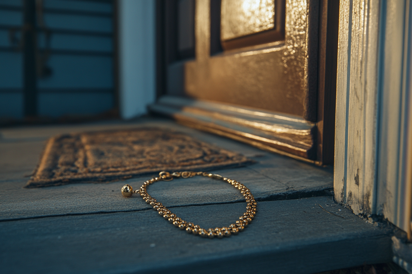 A necklace on the floor | Source: Midjourney