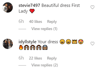 Screenshot of fan reactions to Michelle Obama’s dress | Photo: Instagram/@michelleobama