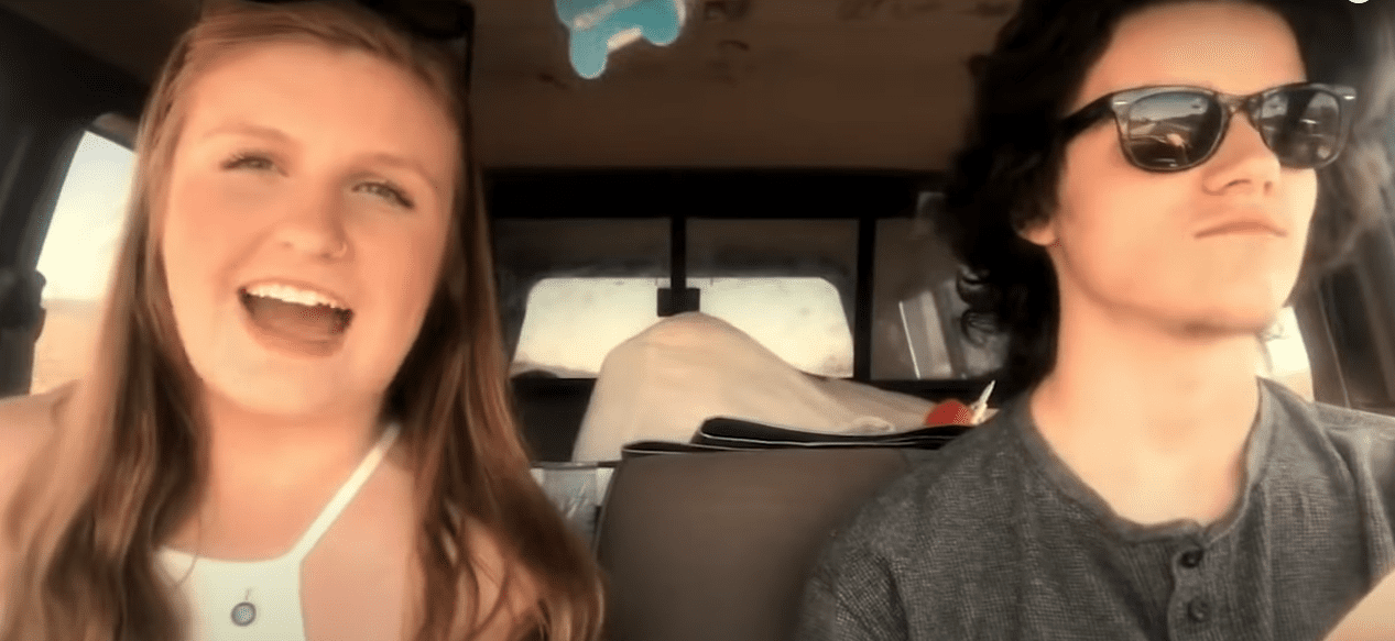 Isabel and Jacob Roloff during a roadtrip. | YouTube.com/ NickiSwift