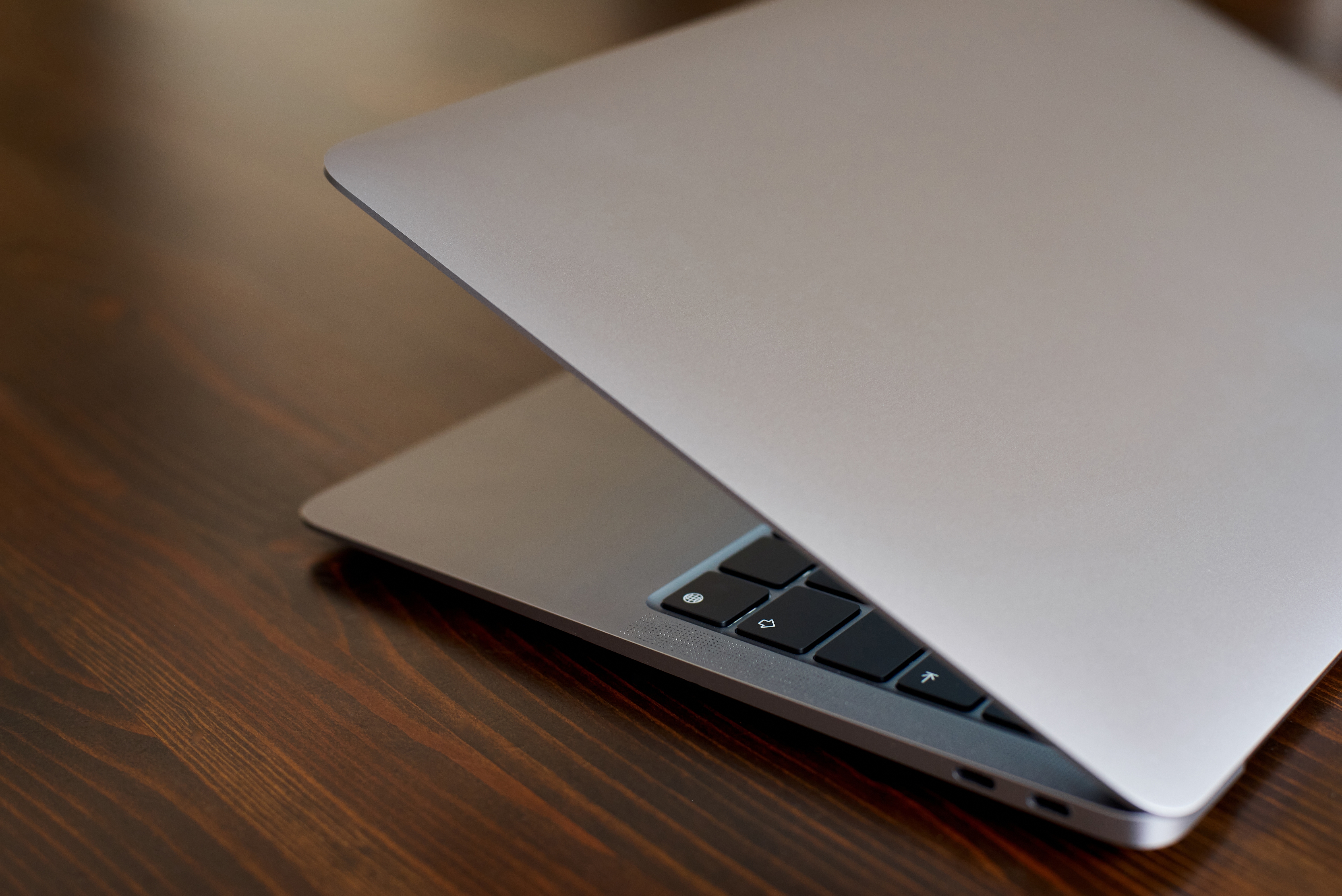 A half-closed laptop | Source: Shutterstock