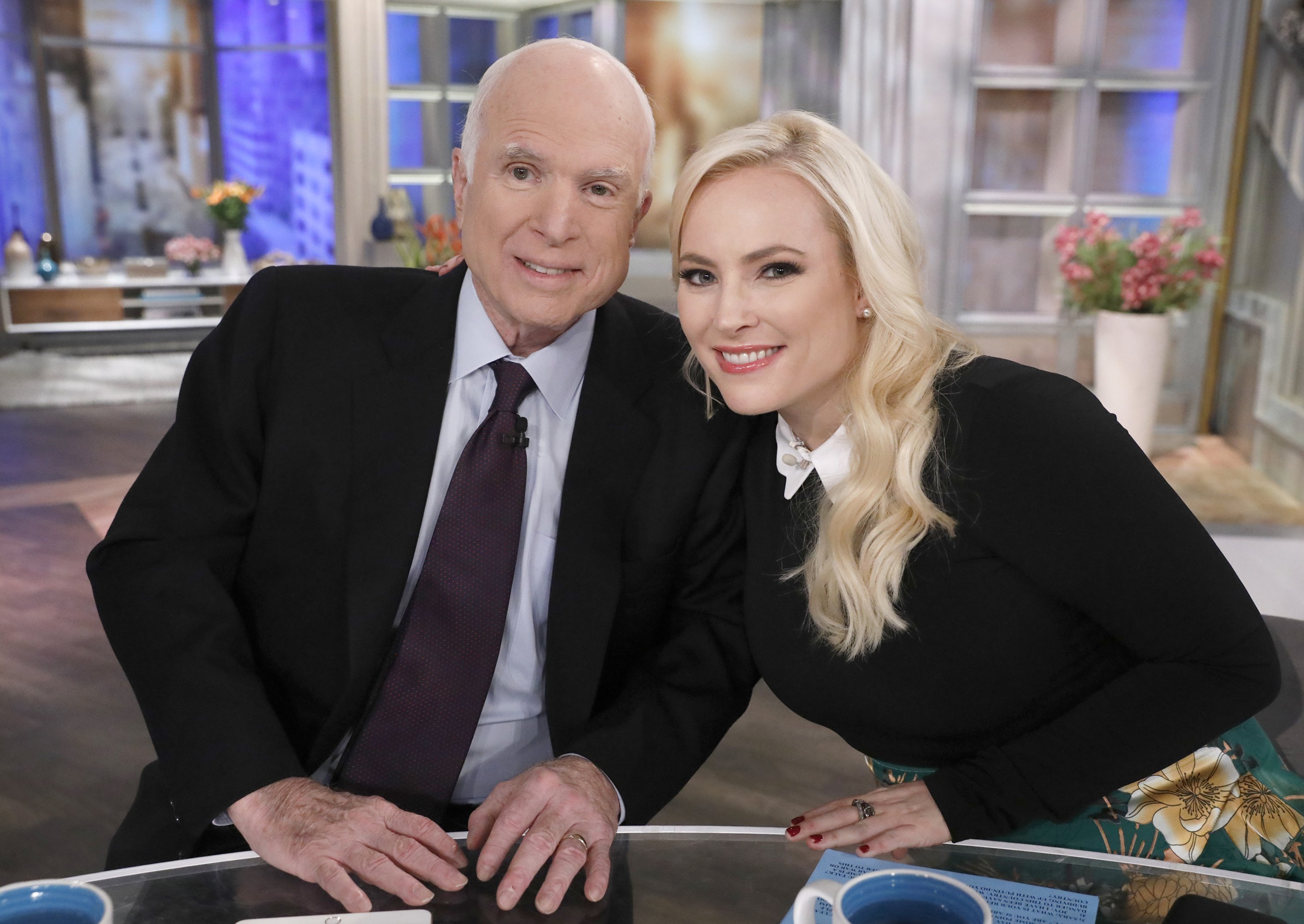 Meghan McCain and her late father John McCain on "The View" on October 23, 2017. | Source: Getty Images