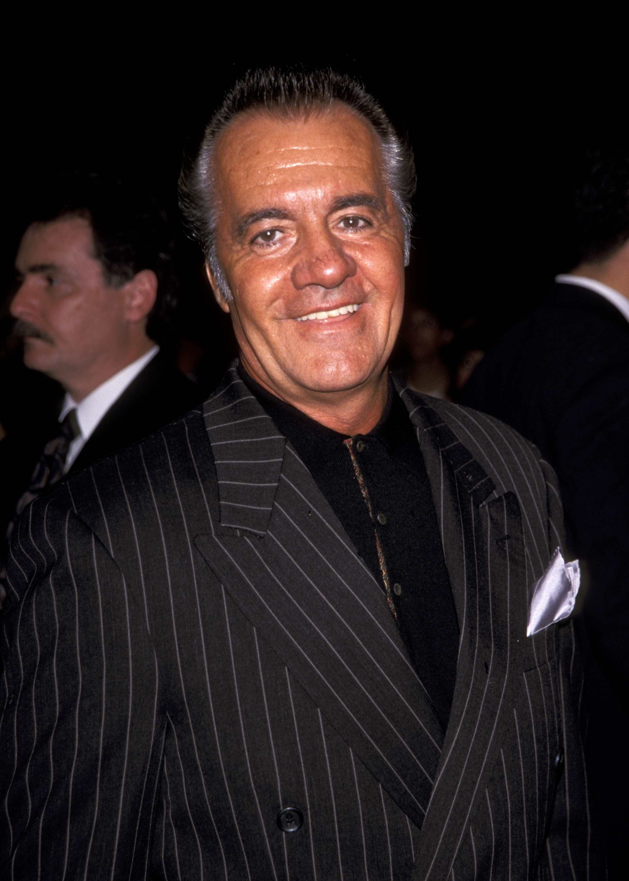 Tony Sirico served real time at Sing Sing Correctional Facility prior to launching his acting career. In this photo, he attended the Premiere of "Mickey Blue Eyes" at Ziegfeld Theater on August 11, 1999, in New York City, New York. | Source: Getty Images