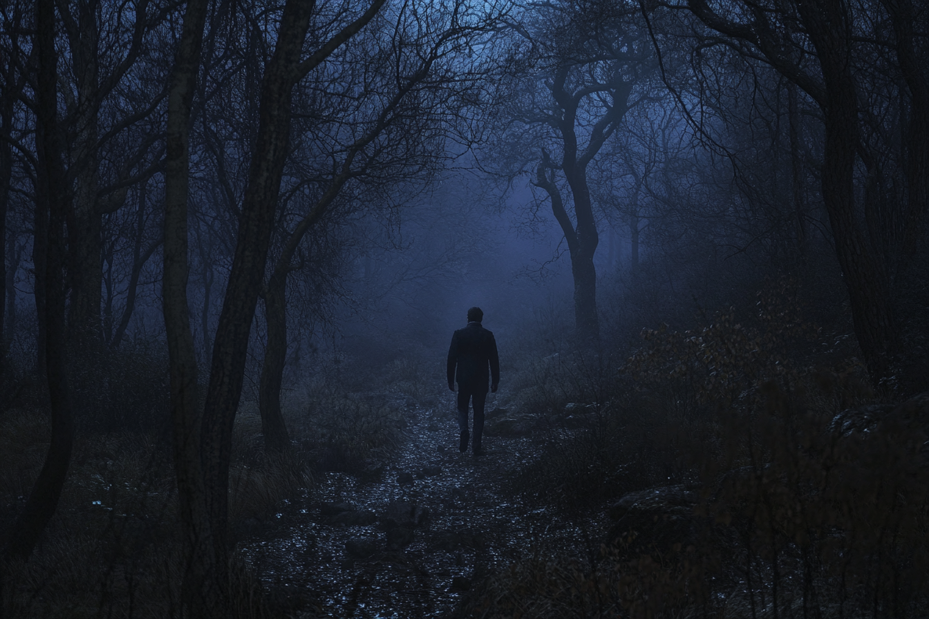 A man walking in a forest | Source: Midjourney