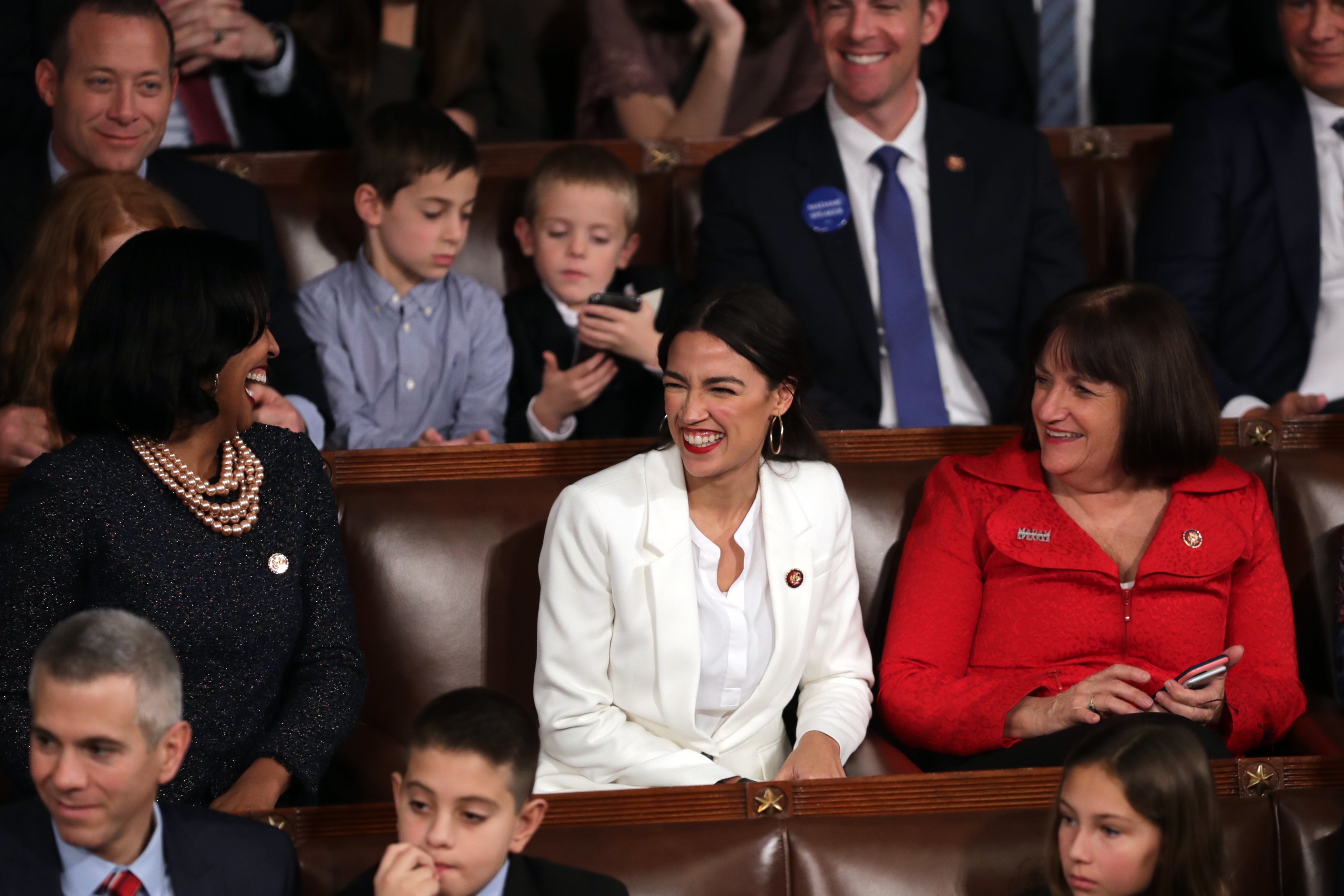 Alexandria Ocasio-Cortez among other congresswomen at Capitol Hill on January 2019 | Photo: Getty Images