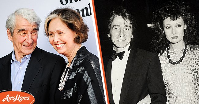 Sam Waterston and Lynn Woodruff at an event recently [left], An old picture of Sam Waterston and Lynn Woodruff at an event [right] | Photo: Getty Images