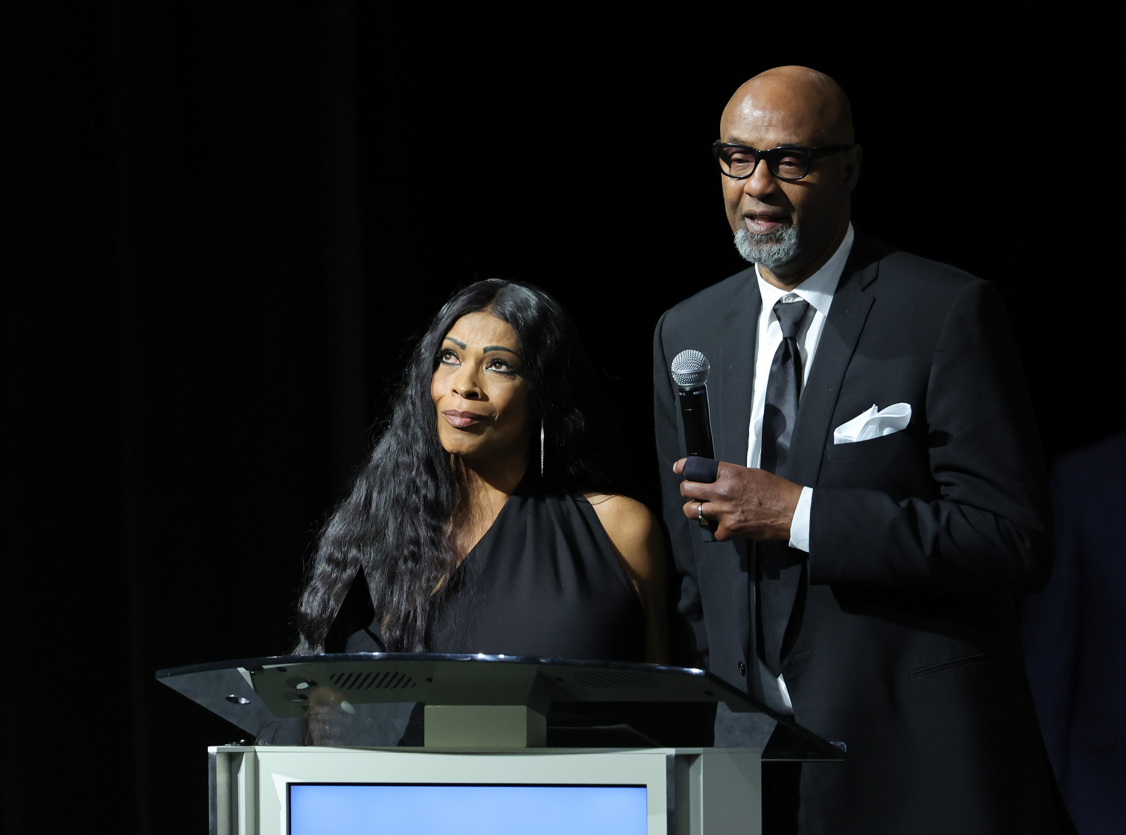 Pamela and Joe Bryant onstage during the Advancement of Blacks in Sports (ABIS) Champions and Legends Awards at Resorts World Las Vegas in Nevada on May 28, 2022. | Source: Getty Images