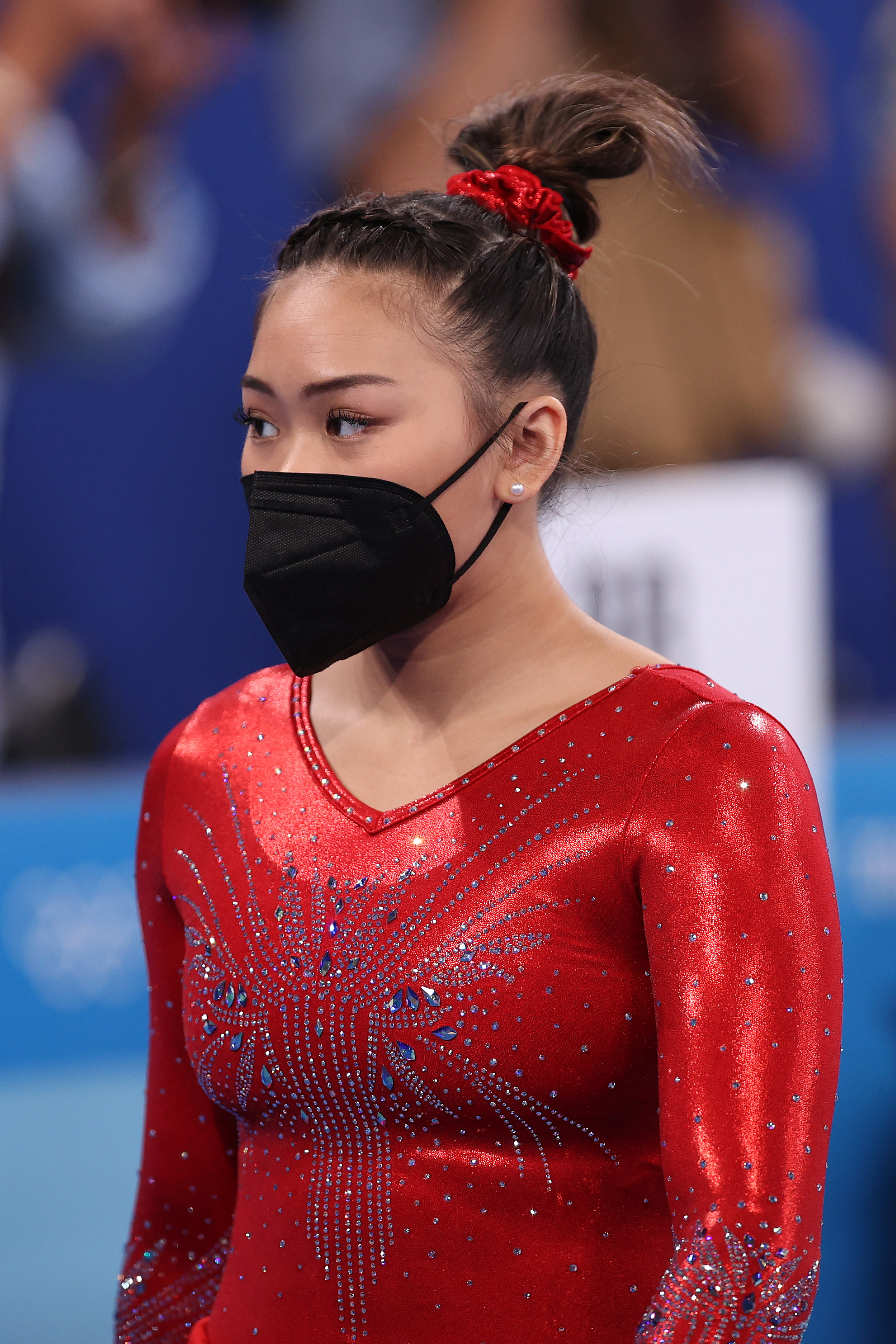 Sunisa Lee looks on during the Women's Balance Beam Final at the Tokyo 2020 Olympic Games on August 3, 2021, in Tokyo, Japan | Source: Getty Images