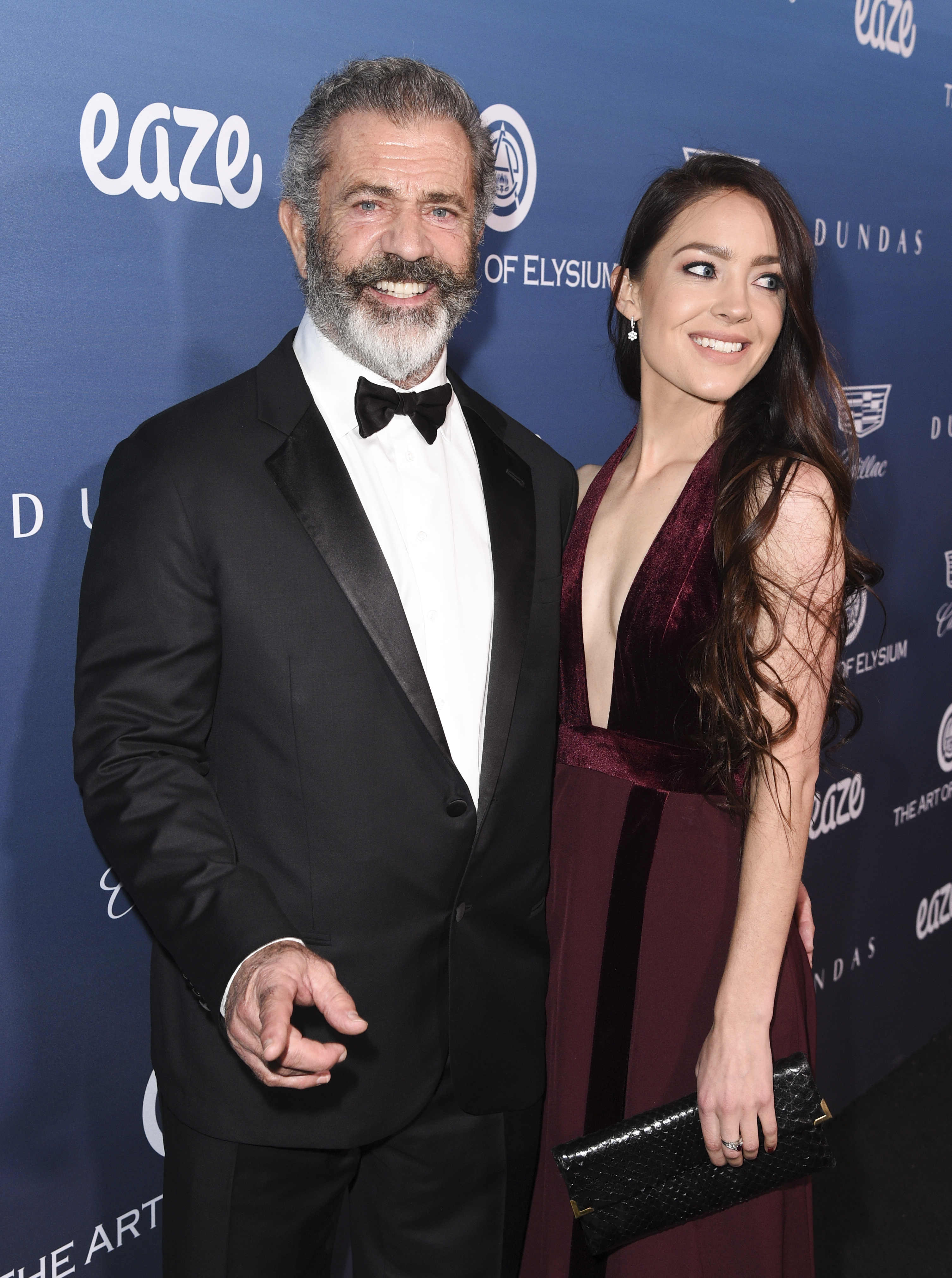 Mel Gibson and Rosalind Ross at The Art of Elysium's 12th Annual Black Tie Event 'Heaven,' in Los Angeles, on January 5, 2019. | Source: Getty Images