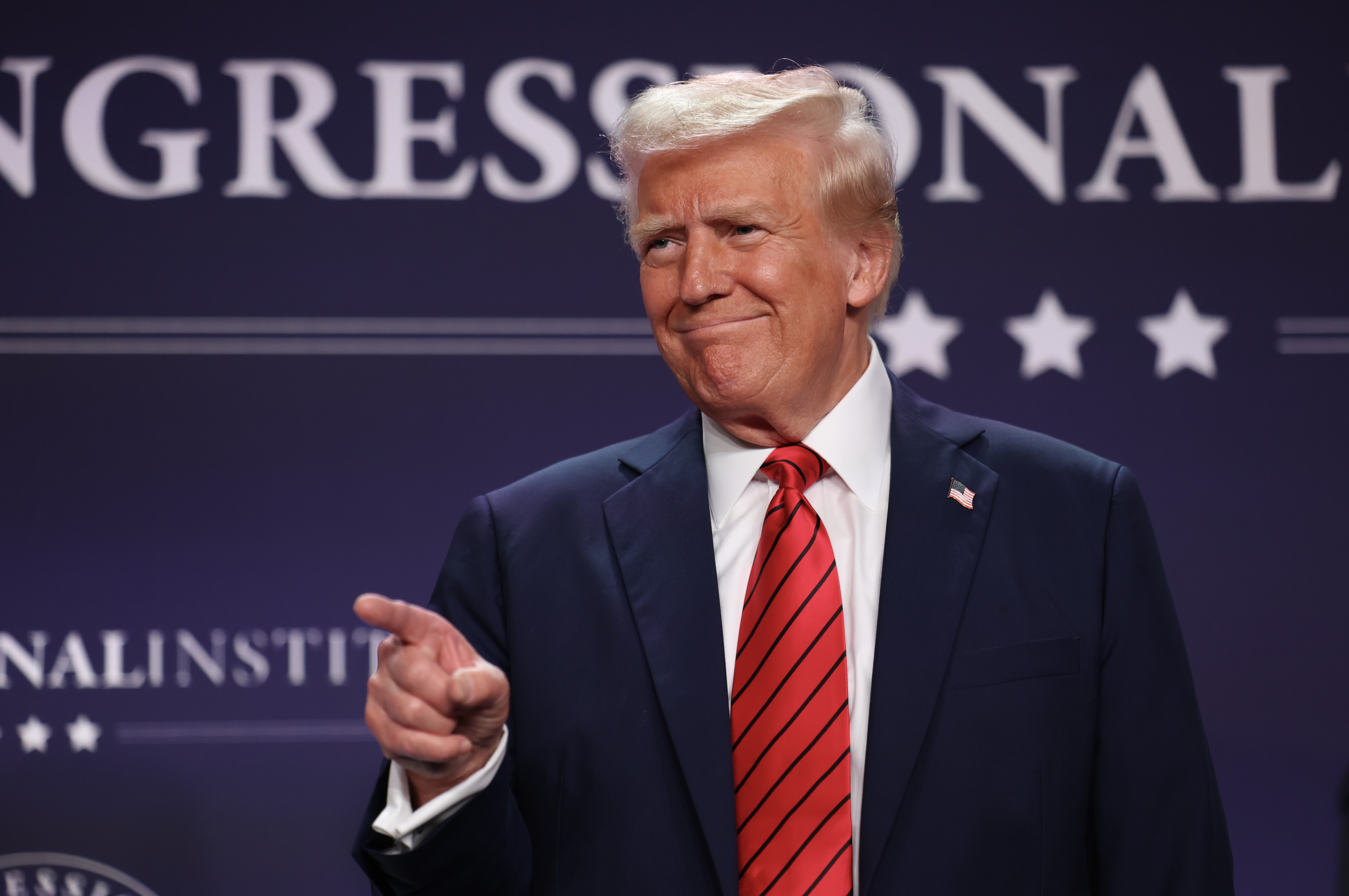 Donald Trump during the 2025 Republican Issues Conference in Doral, Florida on January 27, 2025. | Source: Getty Images