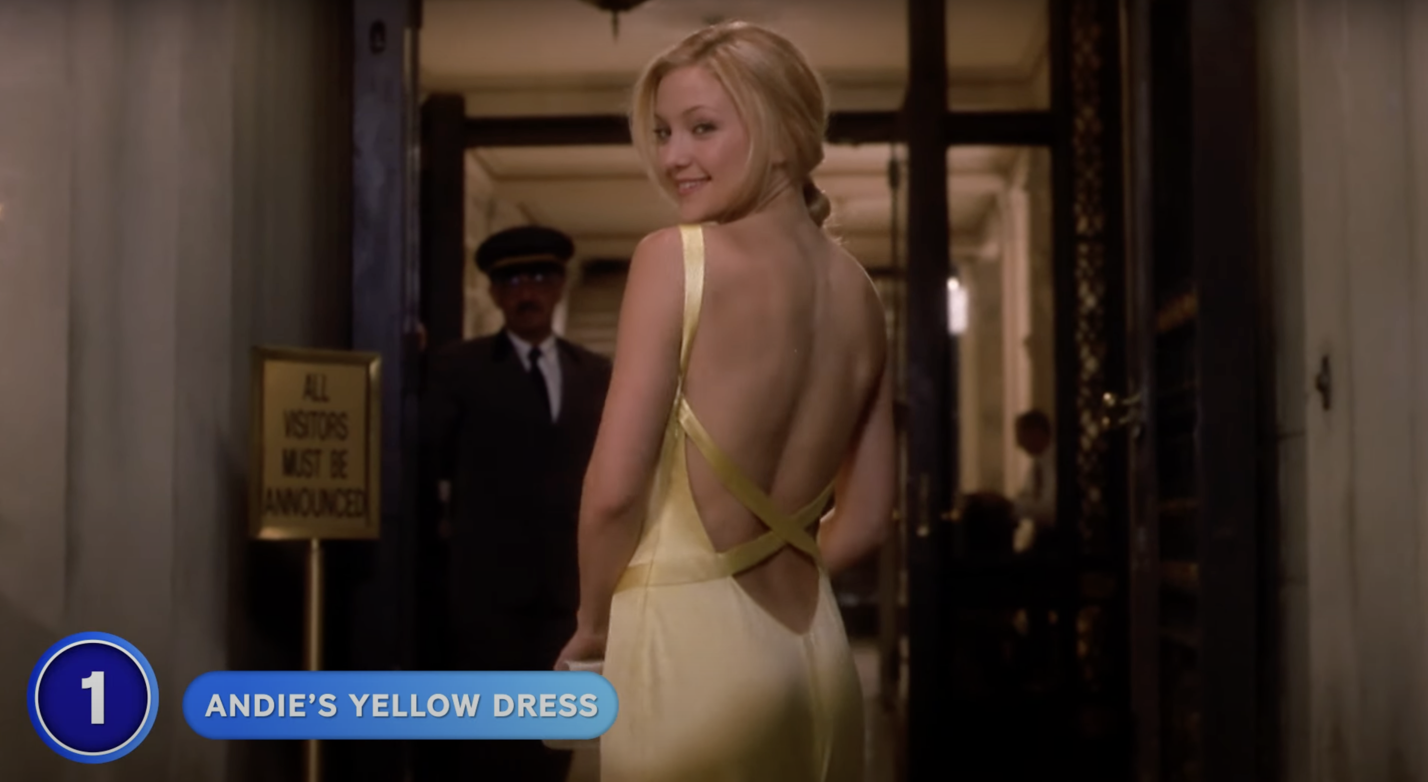 Kate Hudson in her iconic yellow dress in the film "How to Lose a Guy in 10 Days," as seen in a video shared on April 14, 2024 | Source: YouTube/paramountmovies