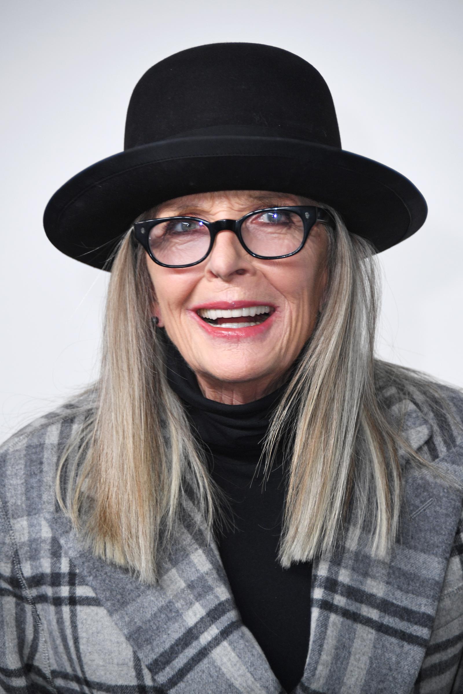 Diane Keaton at the Ralph Lauren SS24 runway show during New York Fashion Week September 2023 on September 8. | Source: Getty Images