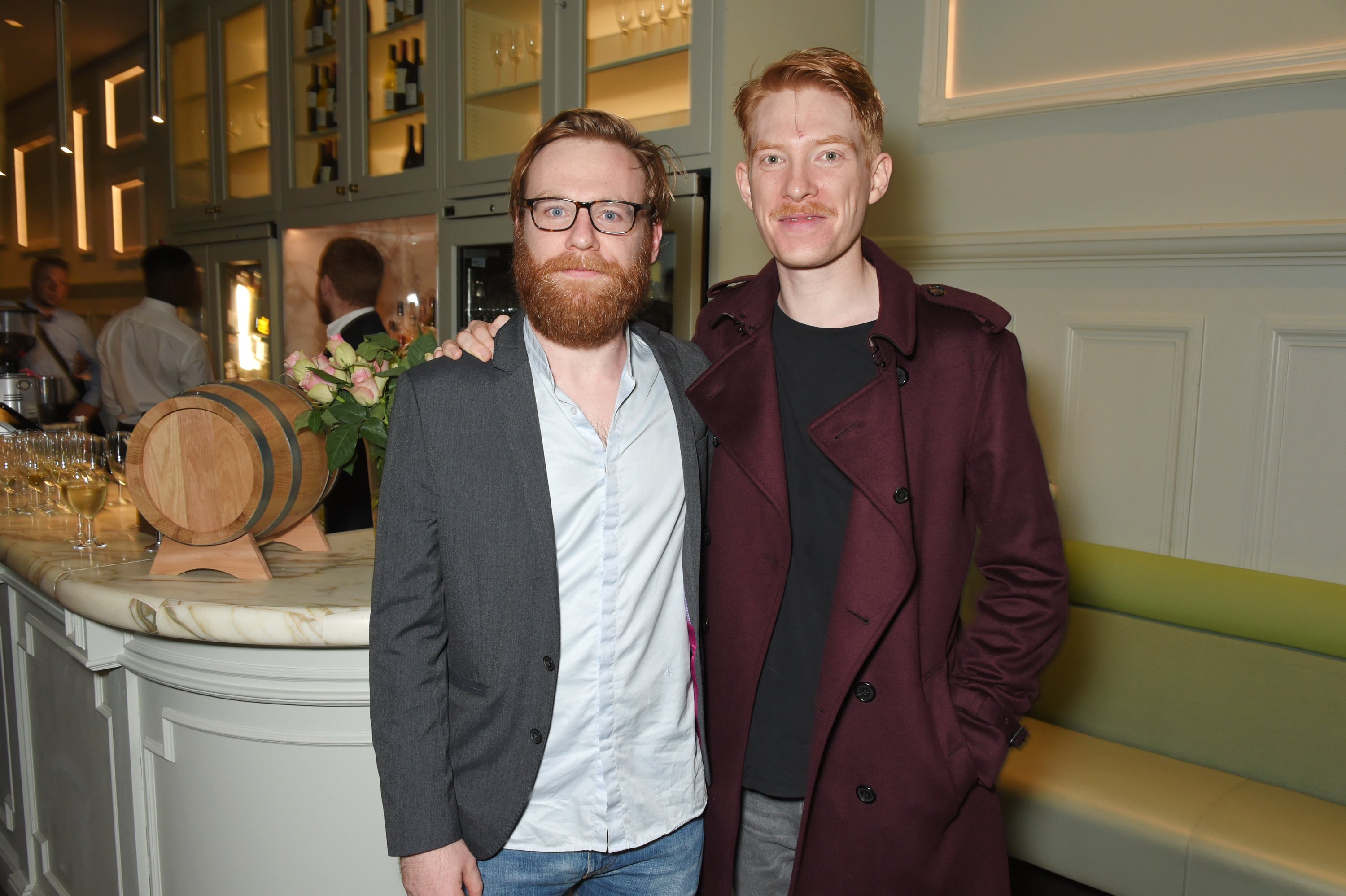 Brian Gleeson and Domhnall Gleeson at the press night after-party for "Cat On A Hot Tin Roof" on July 24, 2017, in London | Source: Getty Images