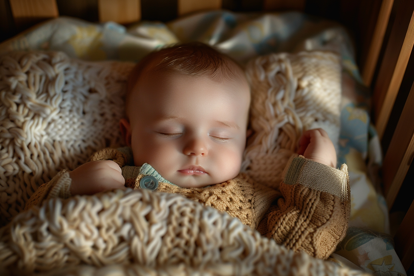 A baby fast asleep | Source: Midjourney