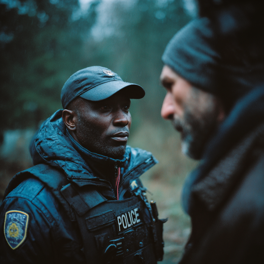 A police officer talking to a man | Source: Midjourney