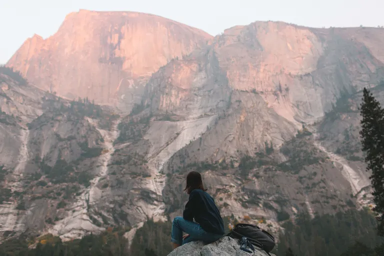 A hiker at the top of the mountain. Source: Pexels/ Dziana Hasanbekava