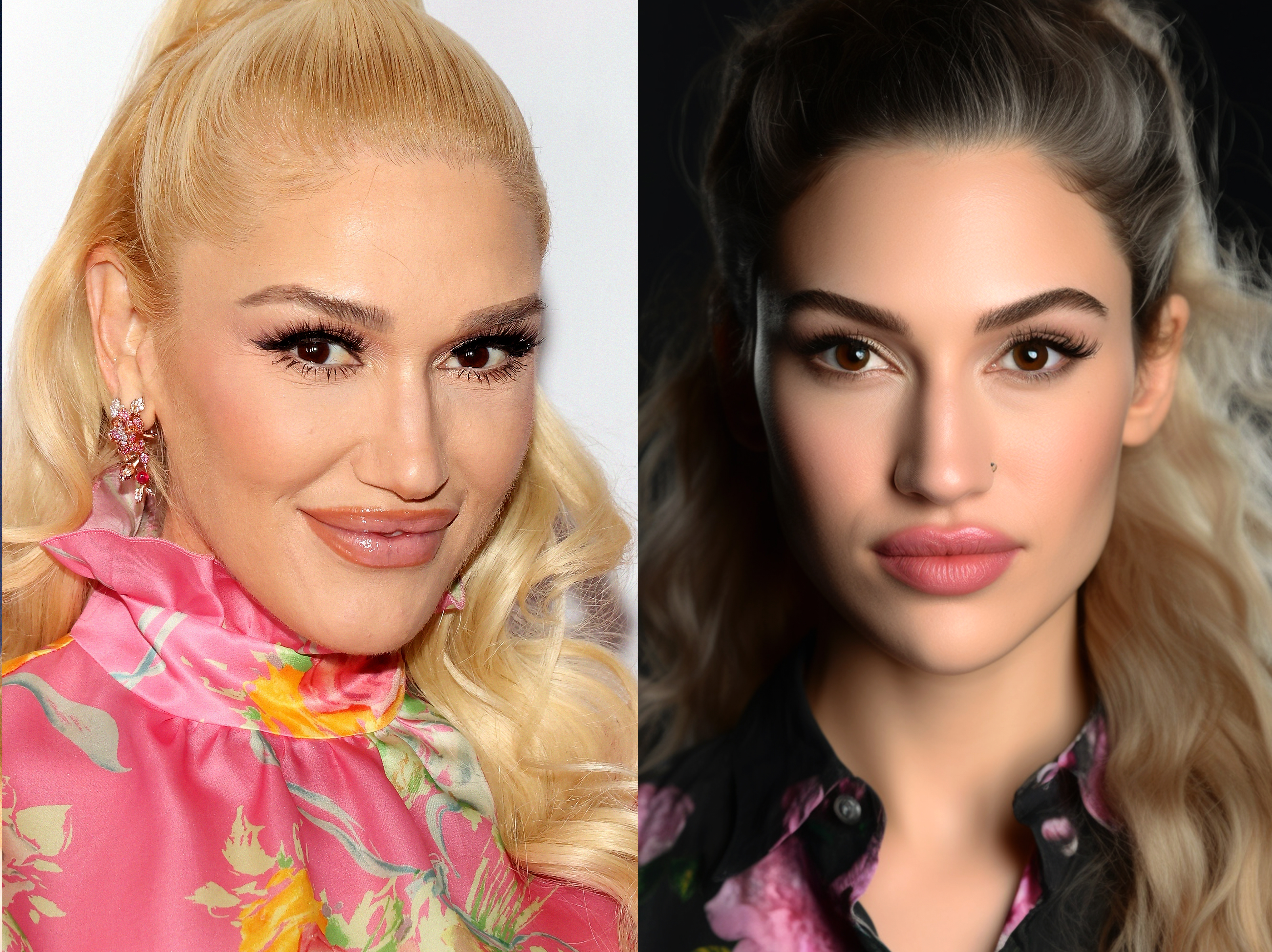 How Gwena Stefani would look with natural make up according to an AI-generated photo | Source: Midjourney | Getty Images