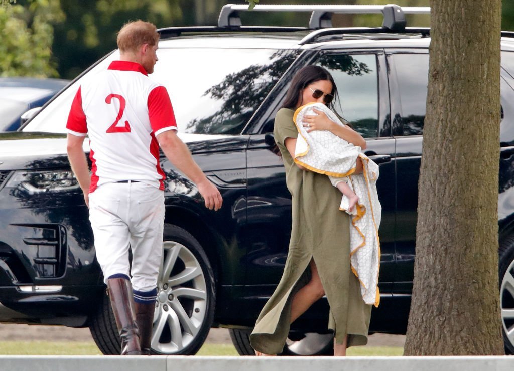 Prince Harry, Meghan, Duchess of Sussex and Archie Harrison Mountbatten-Windsor attend the King Power Royal Charity Polo Match at Billingbear Polo Club | Photo: Getty Images