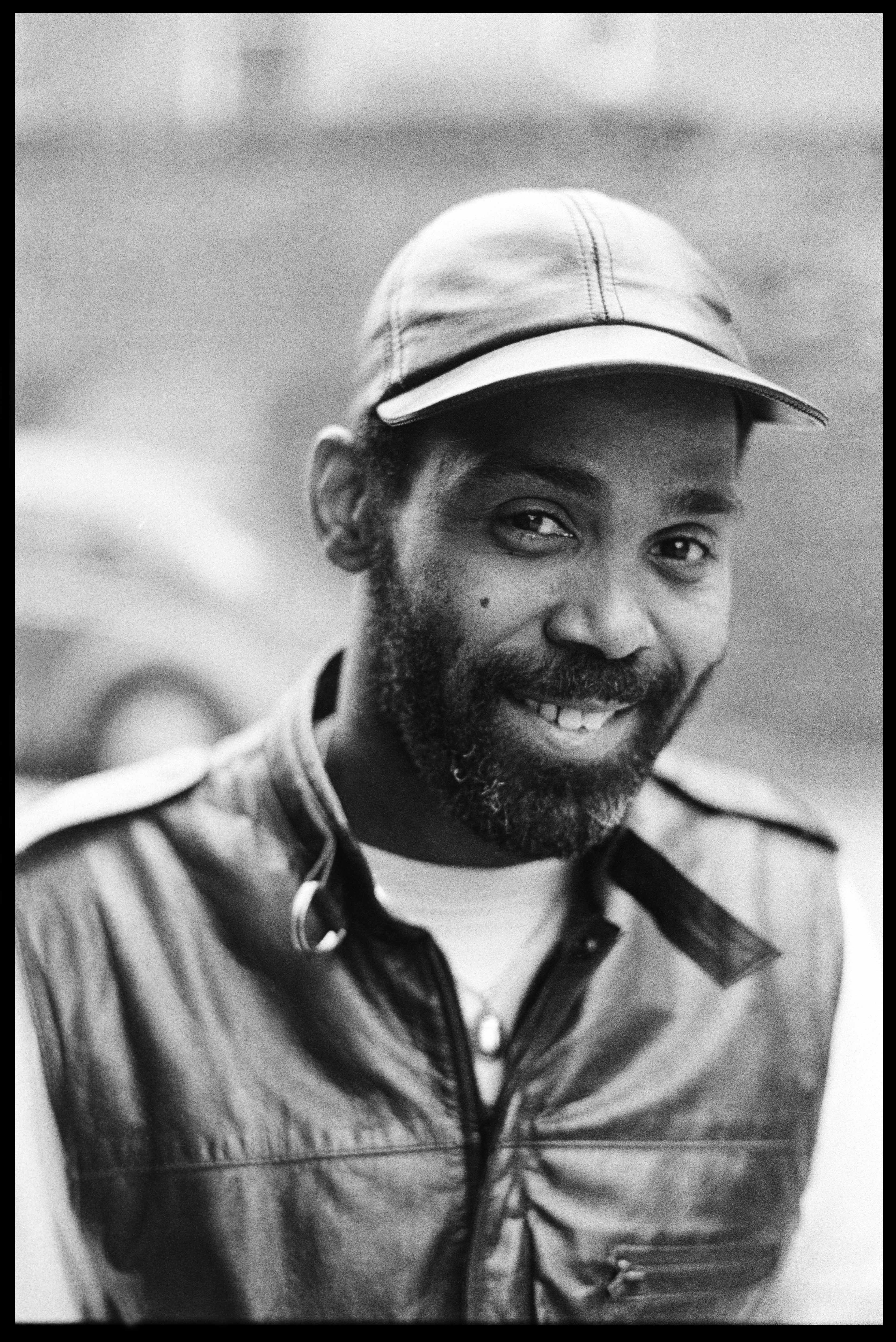 Frankie Beverley of the R and B group Maze poses for a portrait outside the Hammersmith Odeon in London, England, on April 22, 1985 | Source: Getty Images