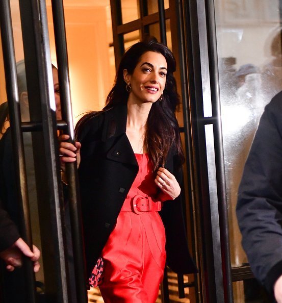 Amal Clooney leaving Duchess of Sussex's baby shower in New York City. | Source: Getty Images