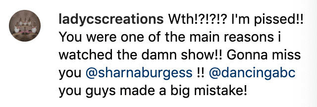 Fan's comment on Shana Burgess' post. | Source: Instagram/shanaburgess