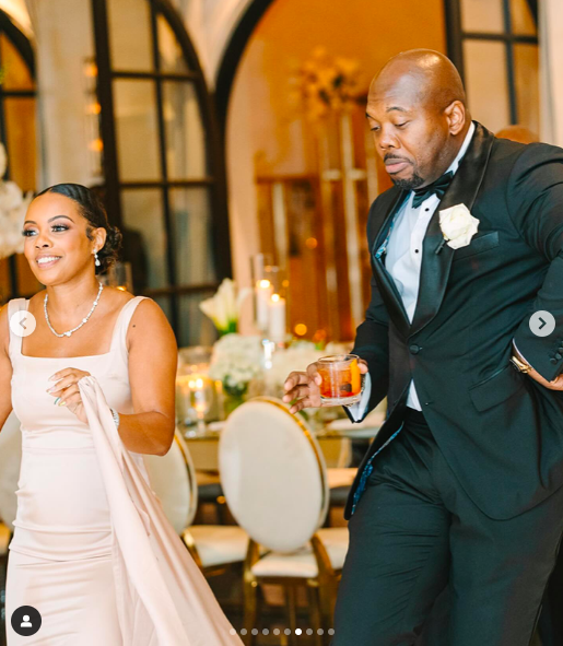 Guests dancing at LeToya Luckett and Taleo Coles' wedding, Guests at LeToya Luckett and Taleo Coles' wedding, posted on August 1, 2024 | Source: Instagram/valeisha