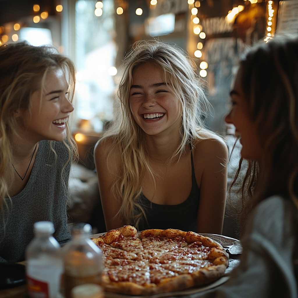 The girls laughing together | Source: Midjourney