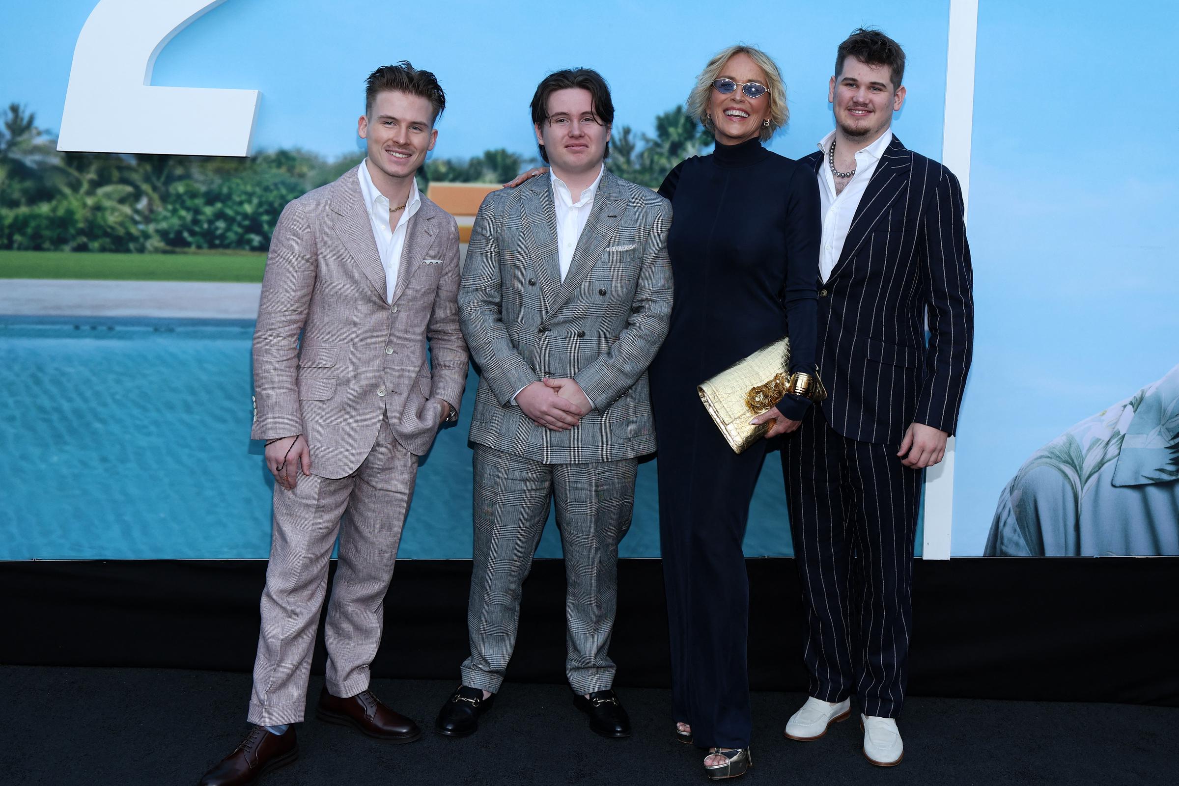 Roan, Quinn, Sharon, and Laird Stone attend the premiere of Universal Pictures' "Nobody 2" in Hollywood, California | Source: Getty Images