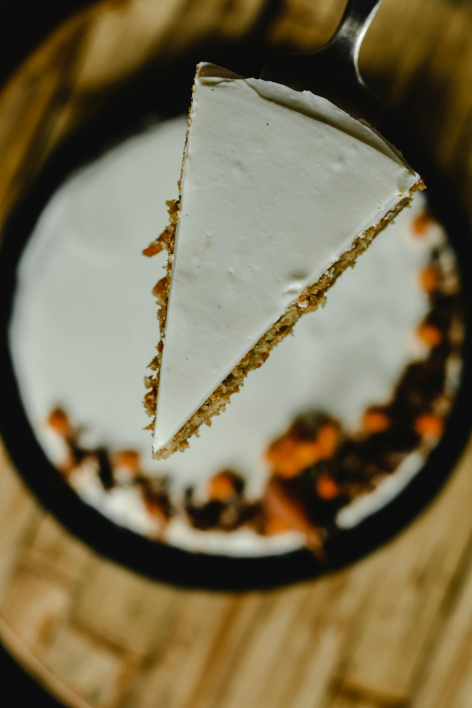 A top view of a slice of carrot cake | Source: Pexels