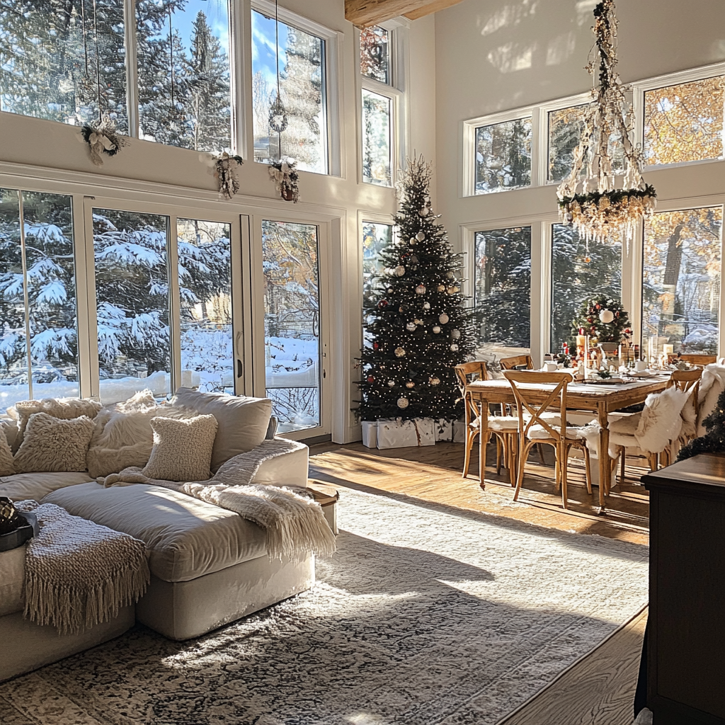 A house decorated for Christmas | Source: Midjourney