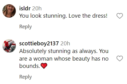 Fan comments on Donna Mills' images taken at a wedding in Orcaas Island, uploaded on August 7, 2023 | Source: Instagram/thedonnamills