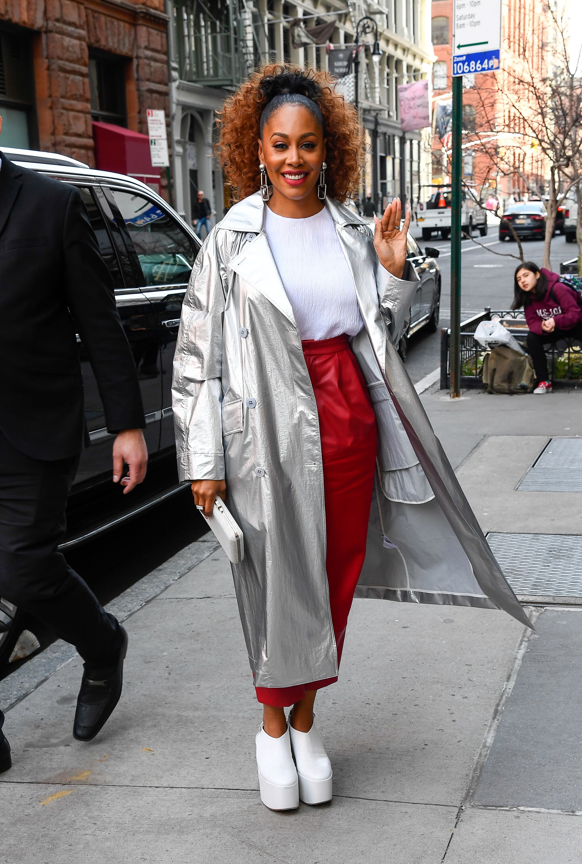 Simone Missick standing outside Build Studio on February 24, 2020 in New York City | Photo: Getty Images