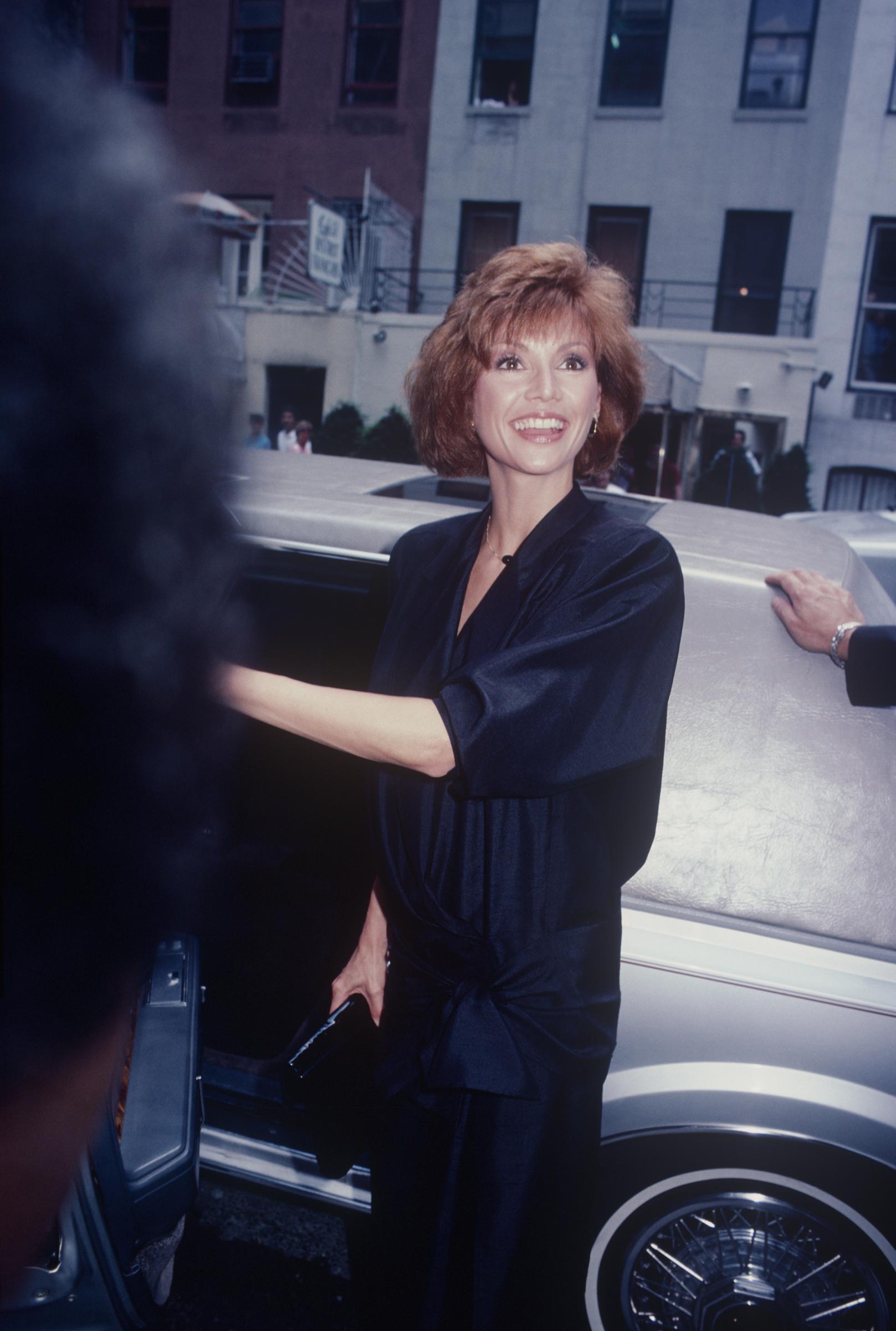 Victoria principal getting into a limousine in New York; circa 1970 | Source: Getty Images