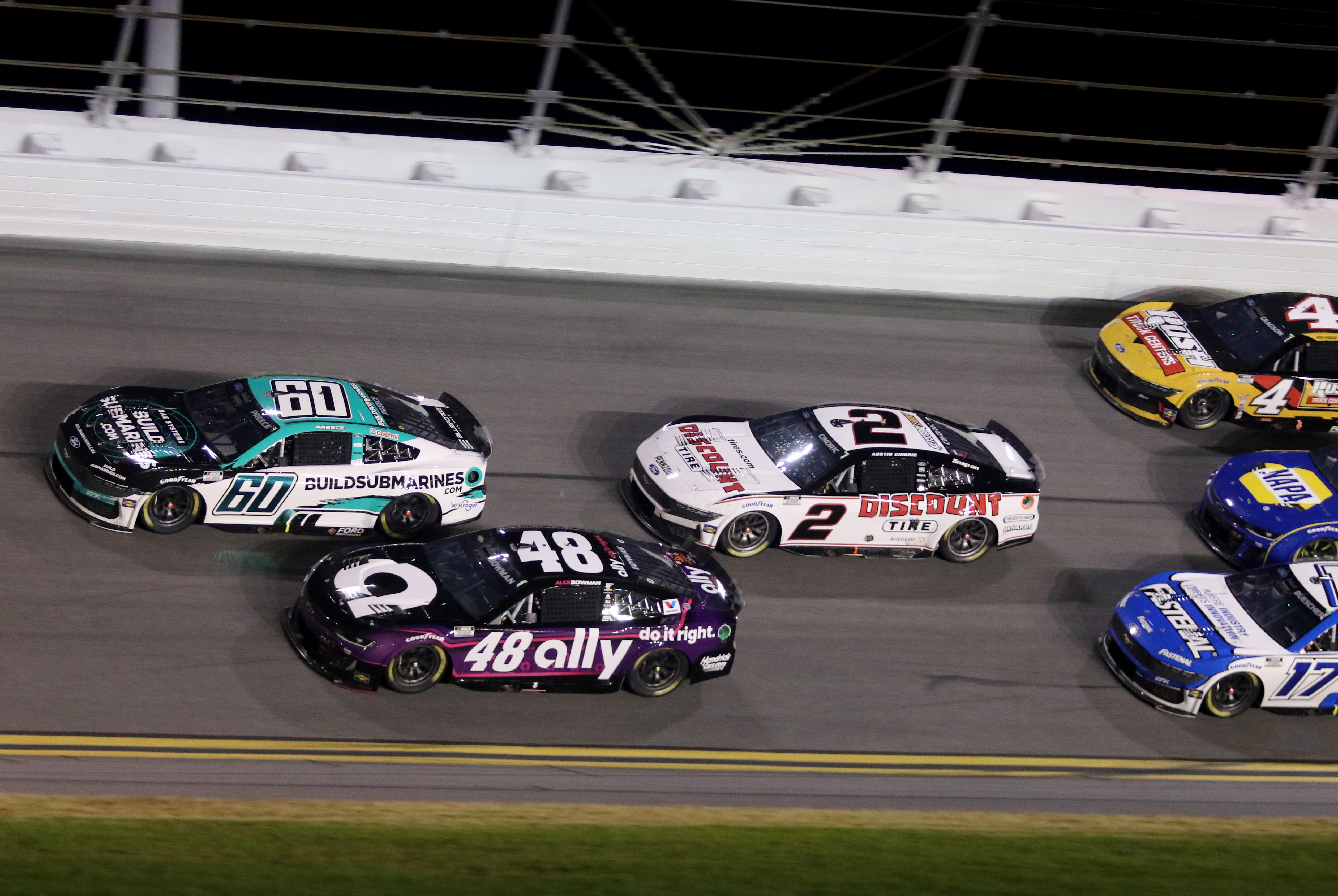 Drivers during the NASCAR Cup Series DAYTONA 500 on February 16, 2025, at Daytona International Speedway in Daytona Beach, Florida. | Source: Getty Images