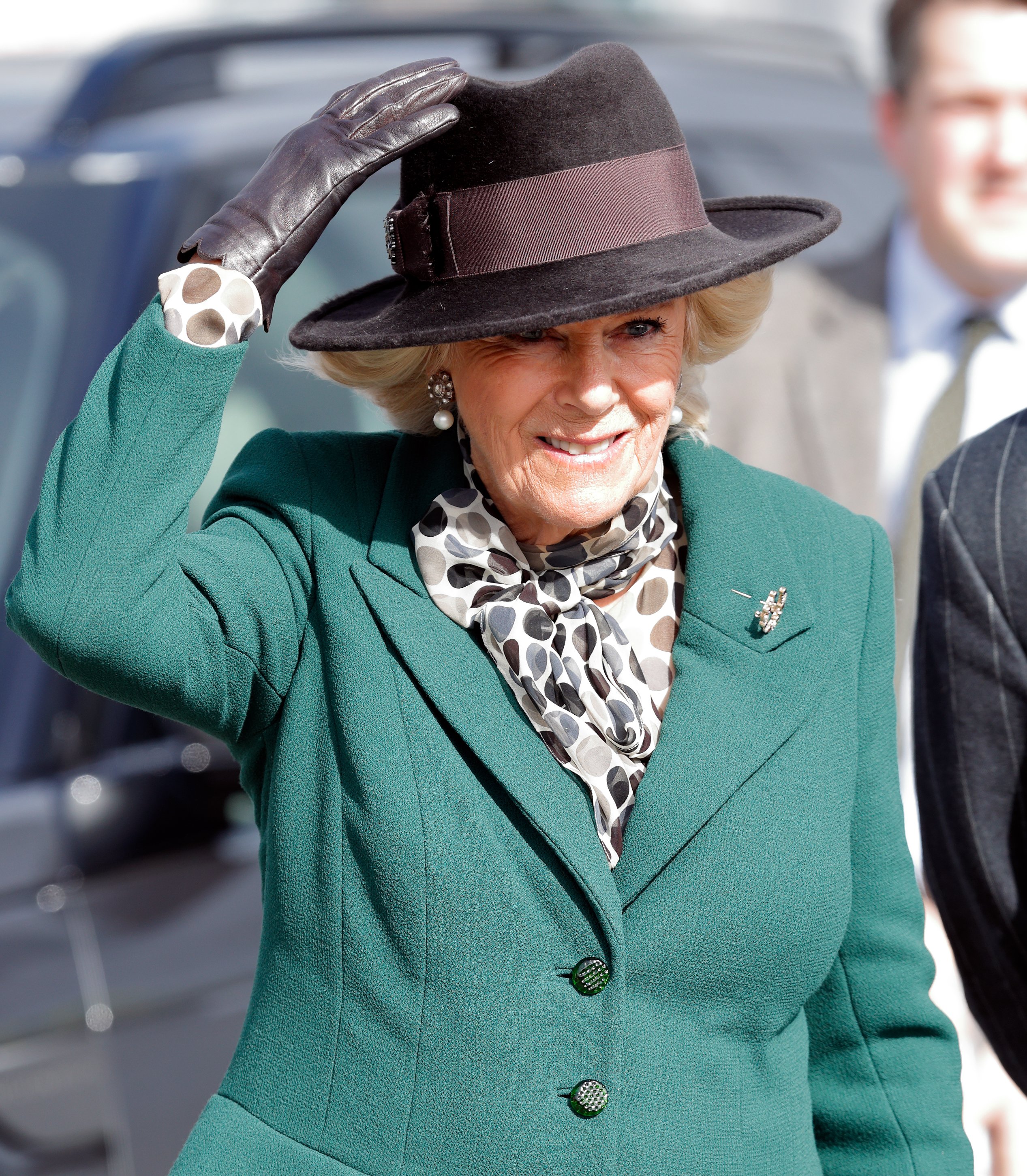 Camilla attends day 2, 'Ladies Day' of the Cheltenham Festival 2020 at Cheltenham Racecourse on March 11, 2020, in Cheltenham, England. | Source: Getty Images