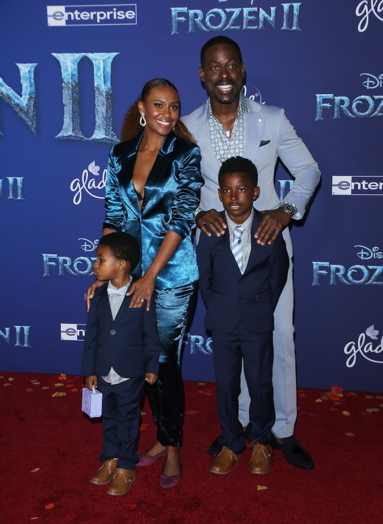 Sterling K. Brown, Ryan Michelle Bathe and their children attend the world premiere of Disney's "Frozen 2"