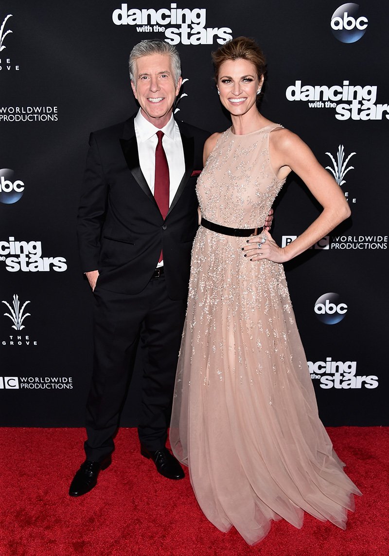 Tom Bergeron and Erin Adrews attending "Dancing With The Stars" Season 23 Finale at The Grove in Los Angeles, California in November 2016. I Image: Getty Images.