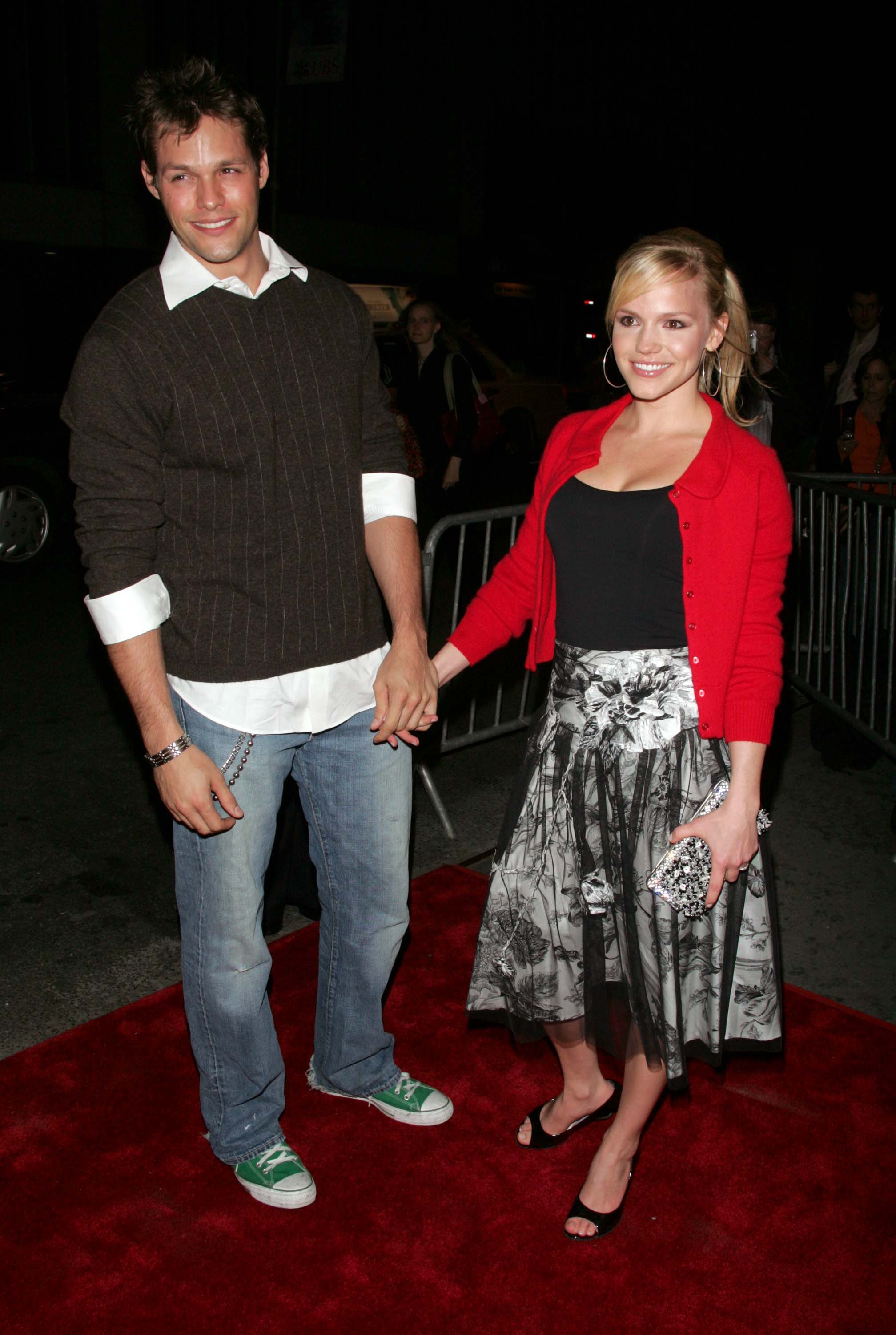 Justin Bruening and Alexa Havins at the "Loverboy" premiere in New York City on April 6, 2005. | Source: Getty Images