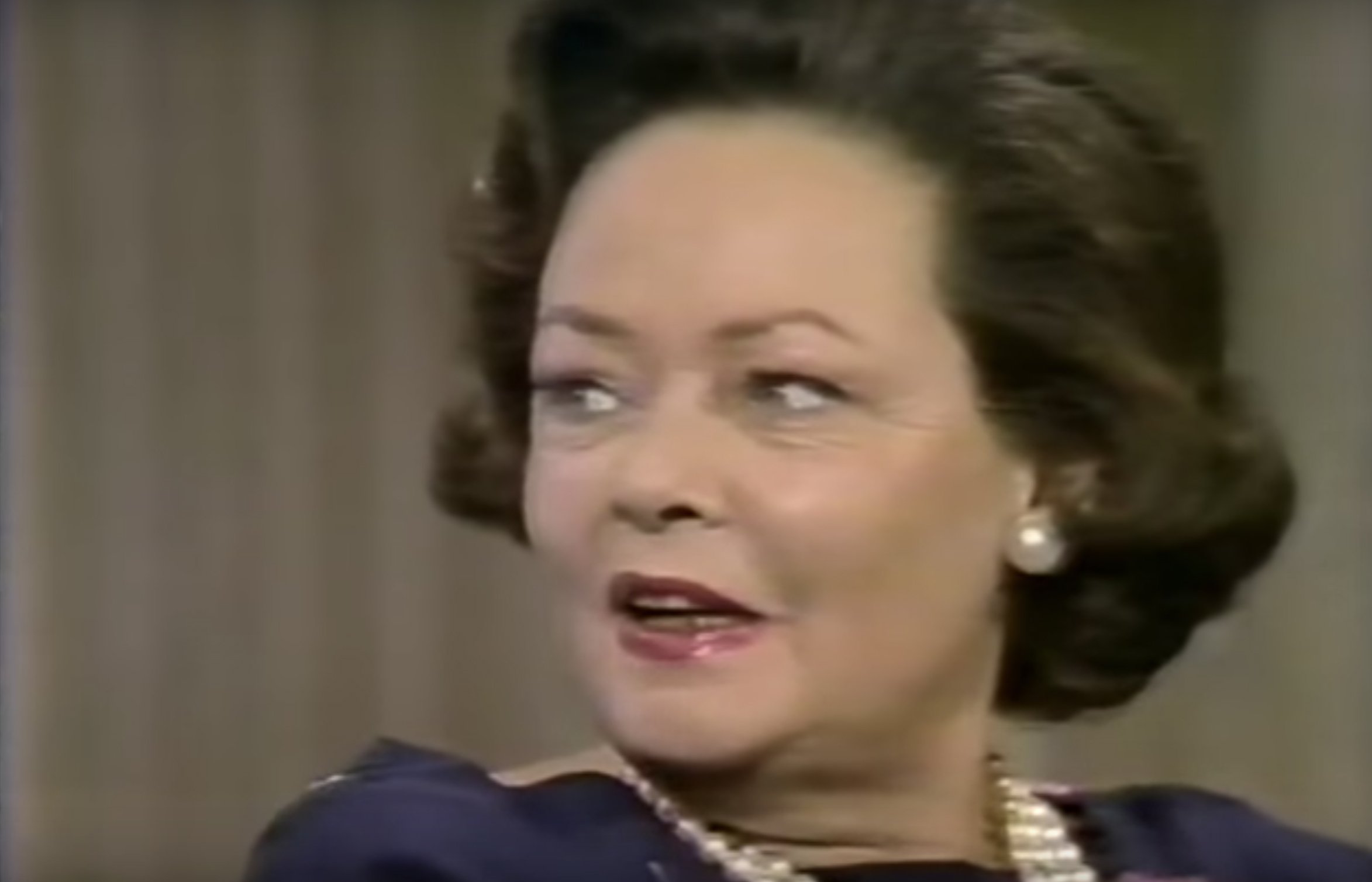 Gene Tierney during an 1979 TV interview. : Source: YouTube/AlanEichler